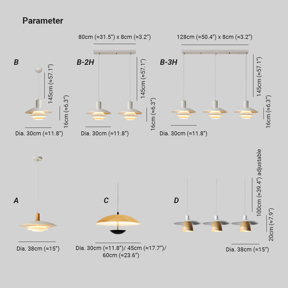 Debapak Modern LED Pendant Light White Wood Metal Bedroom