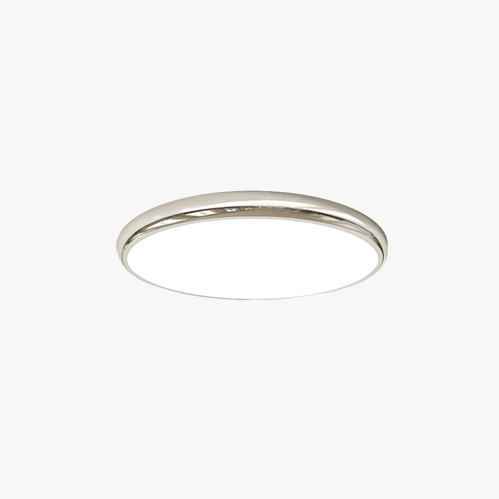 Cikogin Retro Circle Flush Mount Ceiling Light White Metal Bedroom