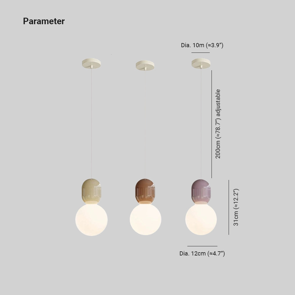 Wopamer Modern Minimalist Glass/Metal Pendant Light Dining Room