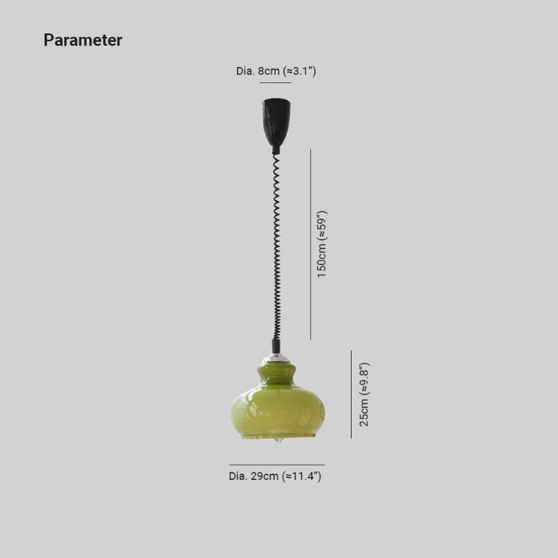 Pemebik Retro Simple Pendant Light Living Room Green Living Room