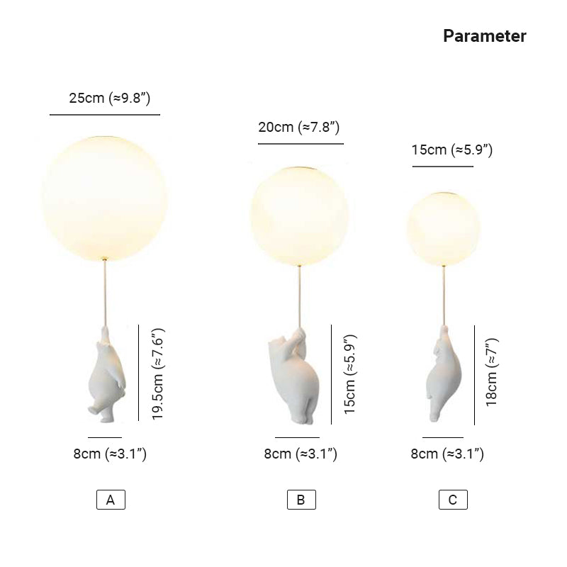 Seron Bear Balloon Ceiling /Pendant Light-Neutral Decor