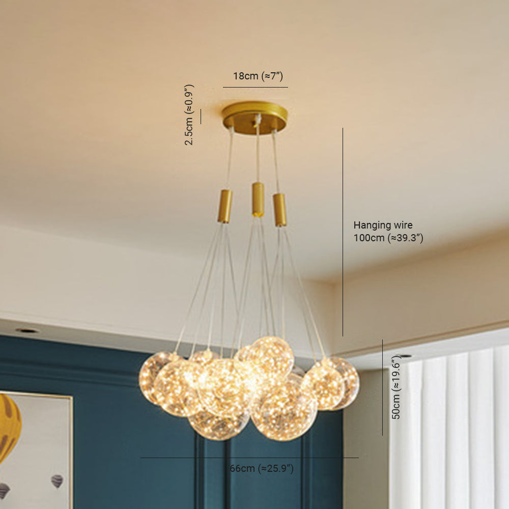Karomen Glass Globe Bubble Pendant Light LED Stary
