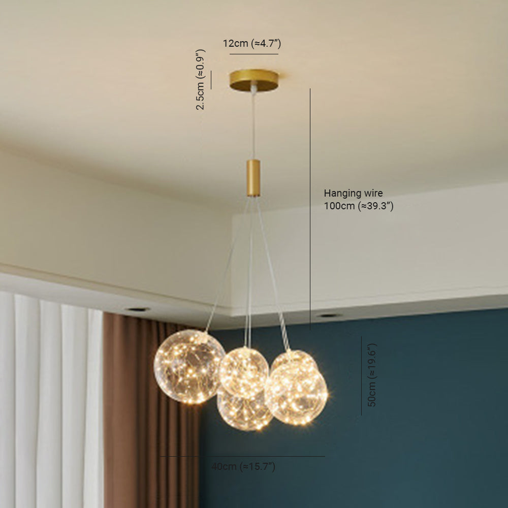 Karomen Glass Globe Bubble Pendant Light LED Stary