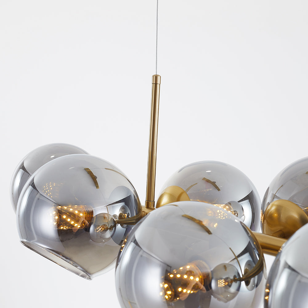 Copates Modern Glass Globe Bubble Pendant Light Black/Gold