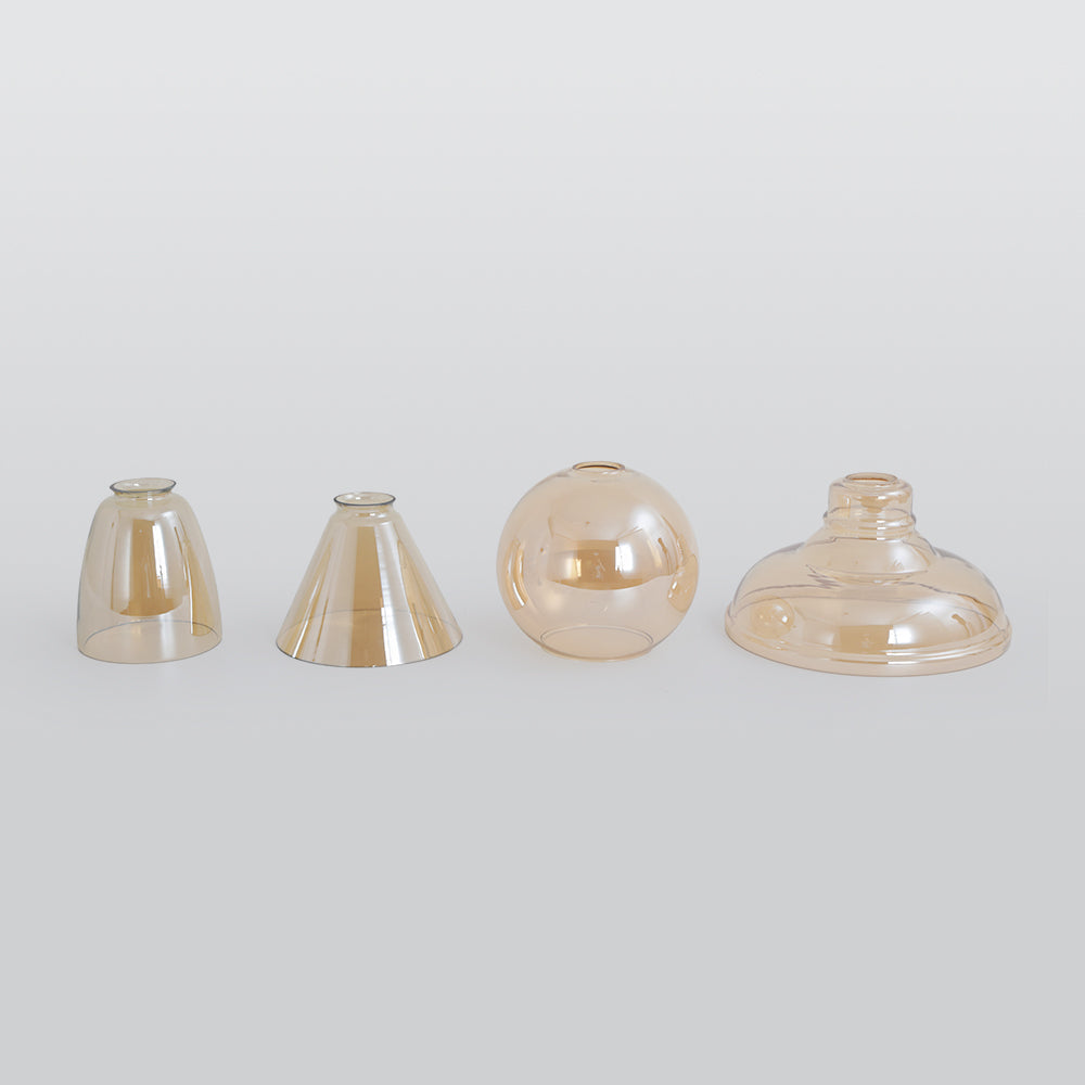 Teni Industrial Glass Pendant Light Clear/Amber/Smoke Grey-Neutral Decor