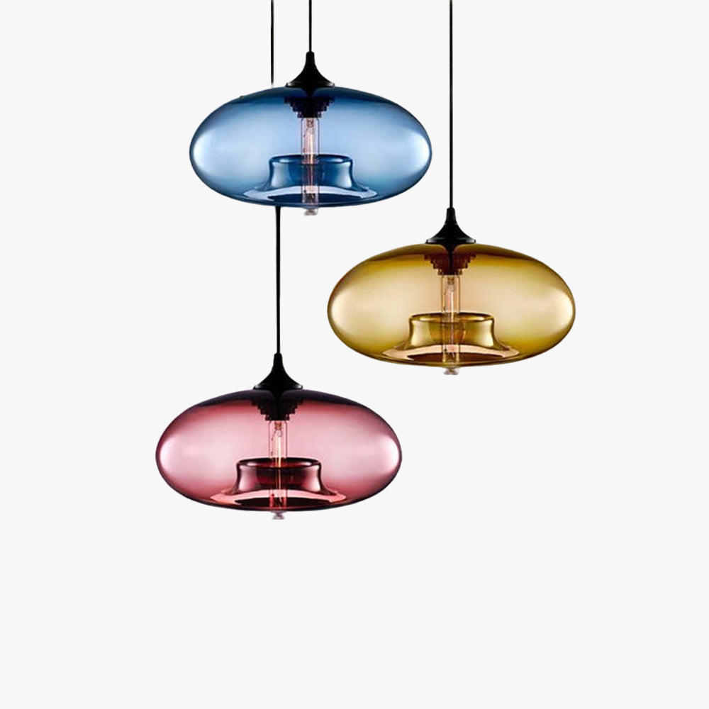 Japinud Modern Bread Shaped Glass Pendant Light, 6 Colour