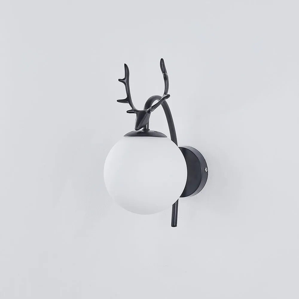 Duruson Modern Art-Deco Deer Bedside Wall Lamp, Black/Gold