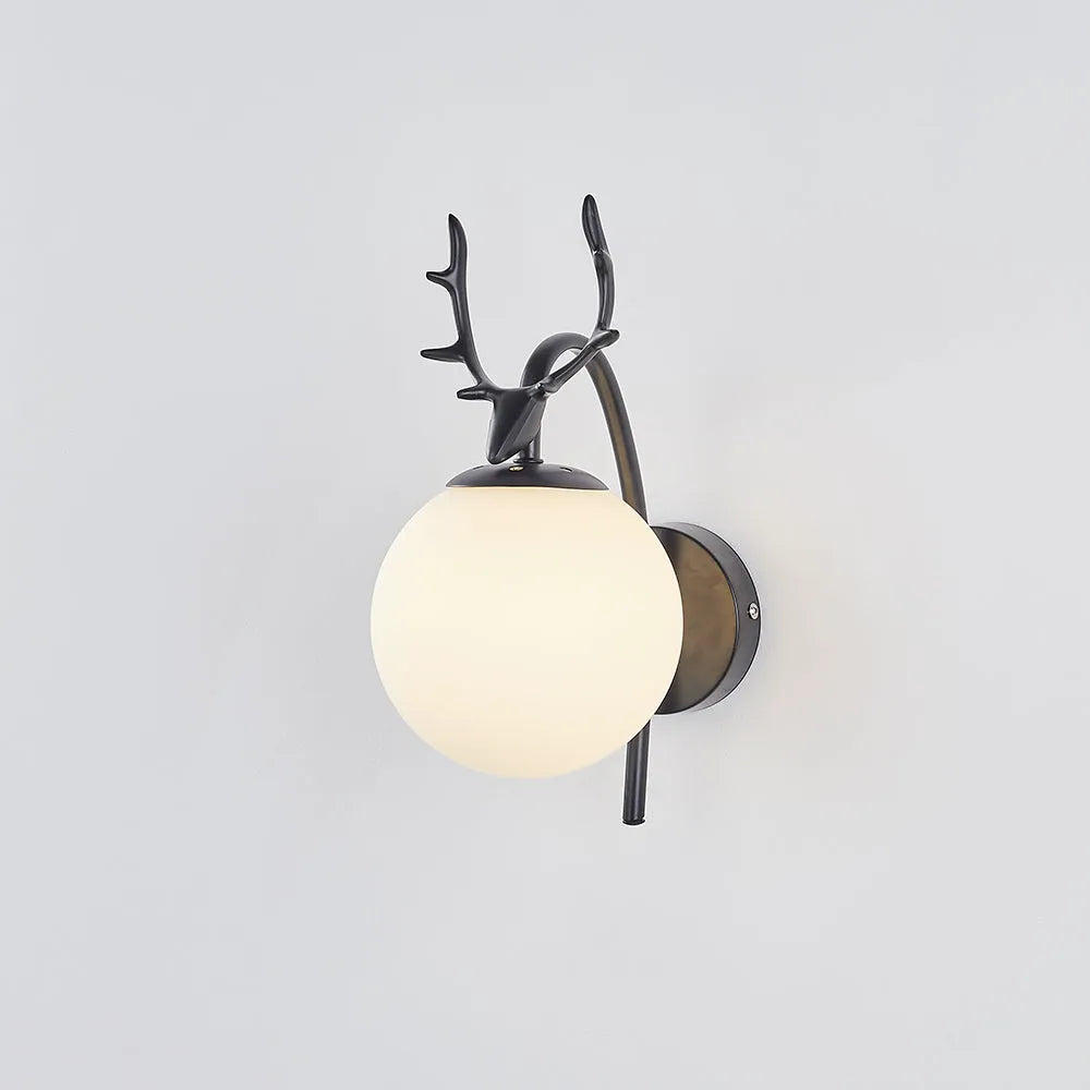 Duruson Modern Art-Deco Deer Bedside Wall Lamp, Black/Gold