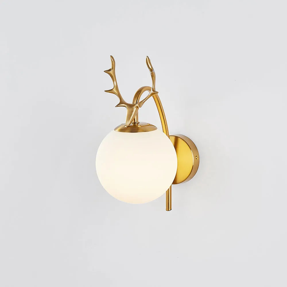 Duruson Modern Art-Deco Deer Bedside Wall Lamp, Black/Gold