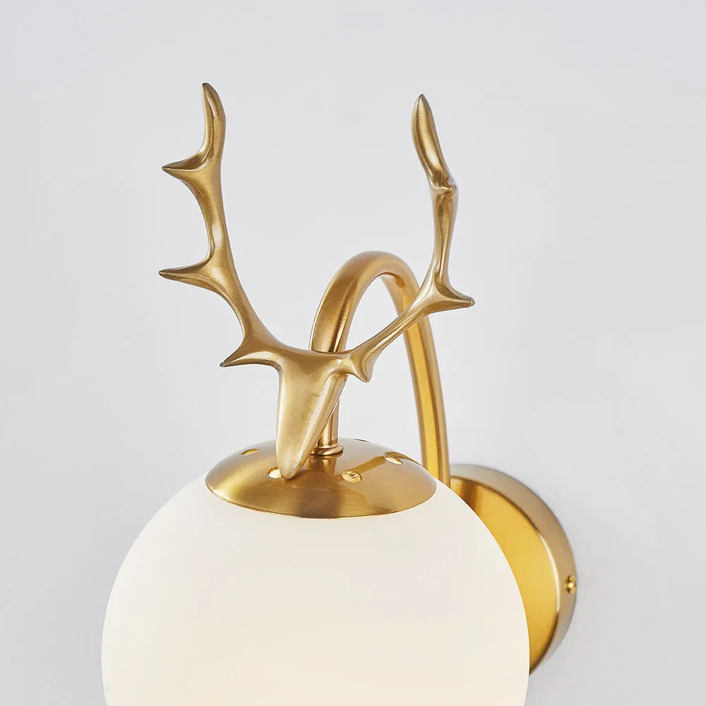 Duruson Modern Art-Deco Deer Bedside Wall Lamp, Black/Gold