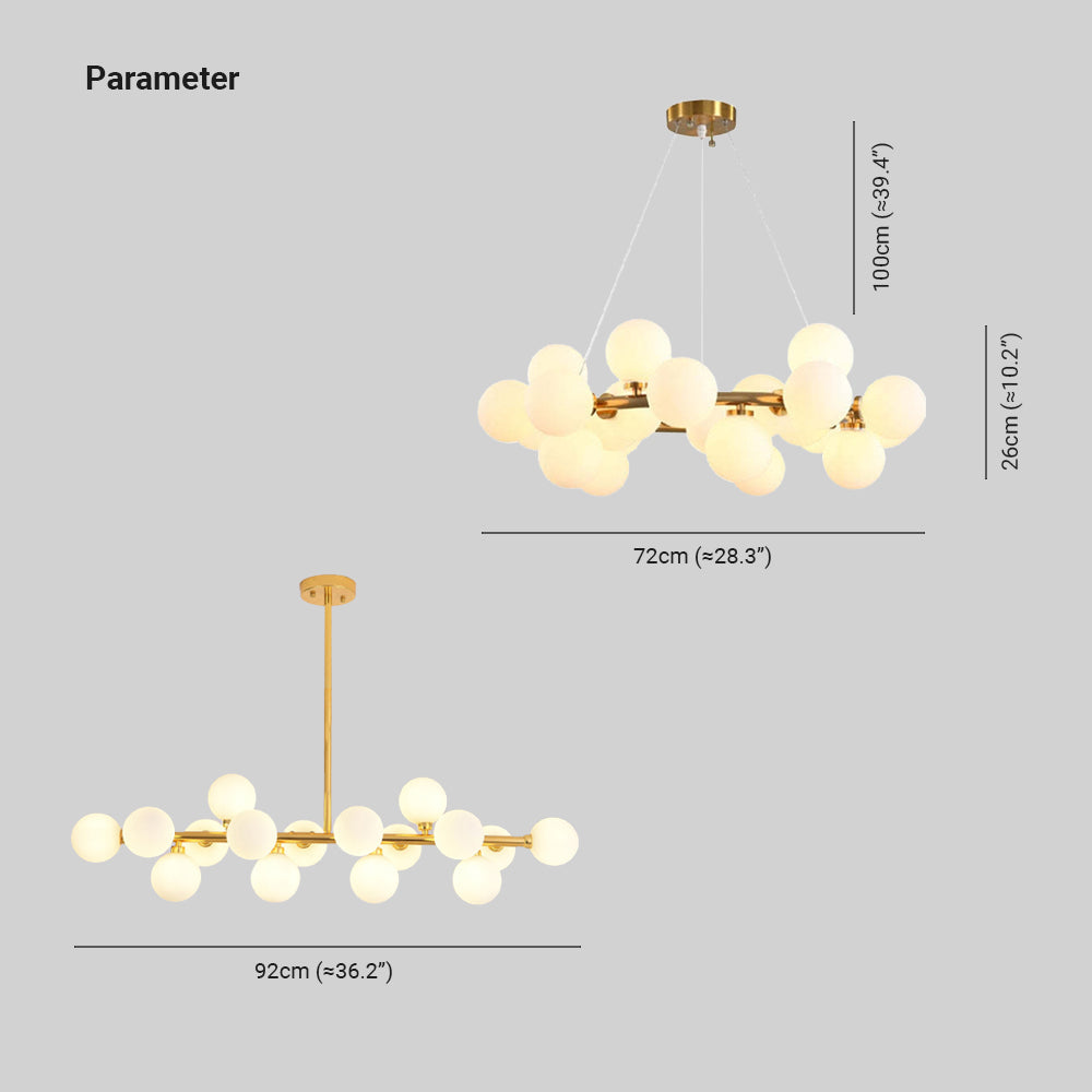Cogamom Bass Glass Bubble Golden Chandelier