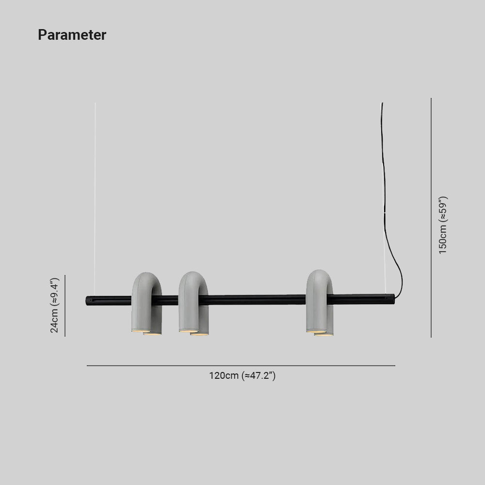 Gikumem Modern Pendant Light Linear With 3 U-Shaped Light