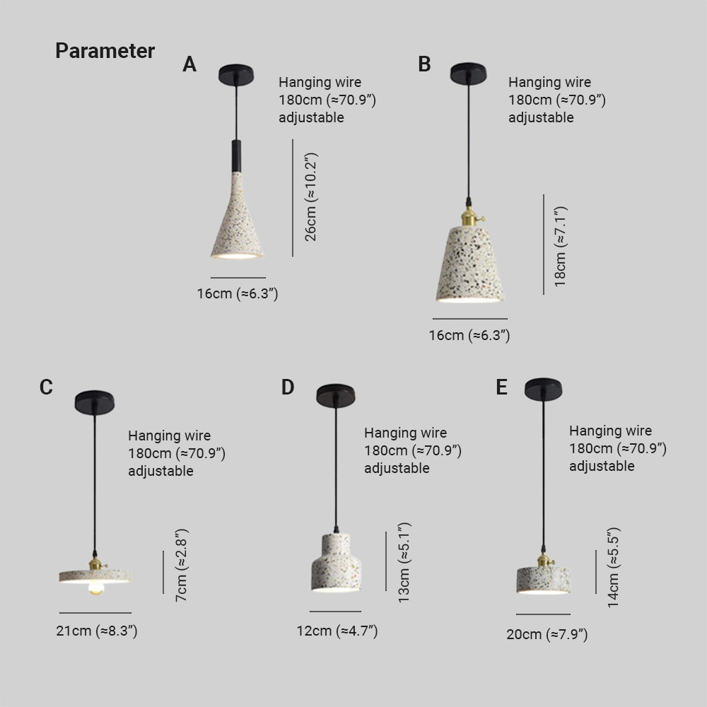 Hodiden Modern Stone Pendant Light, 5 Style