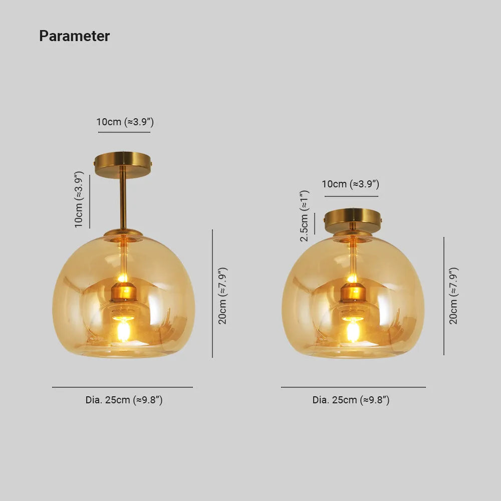 Laru Glass Semi-Flush Mount Ceiling Light/Pendant Light-Neutral Decor
