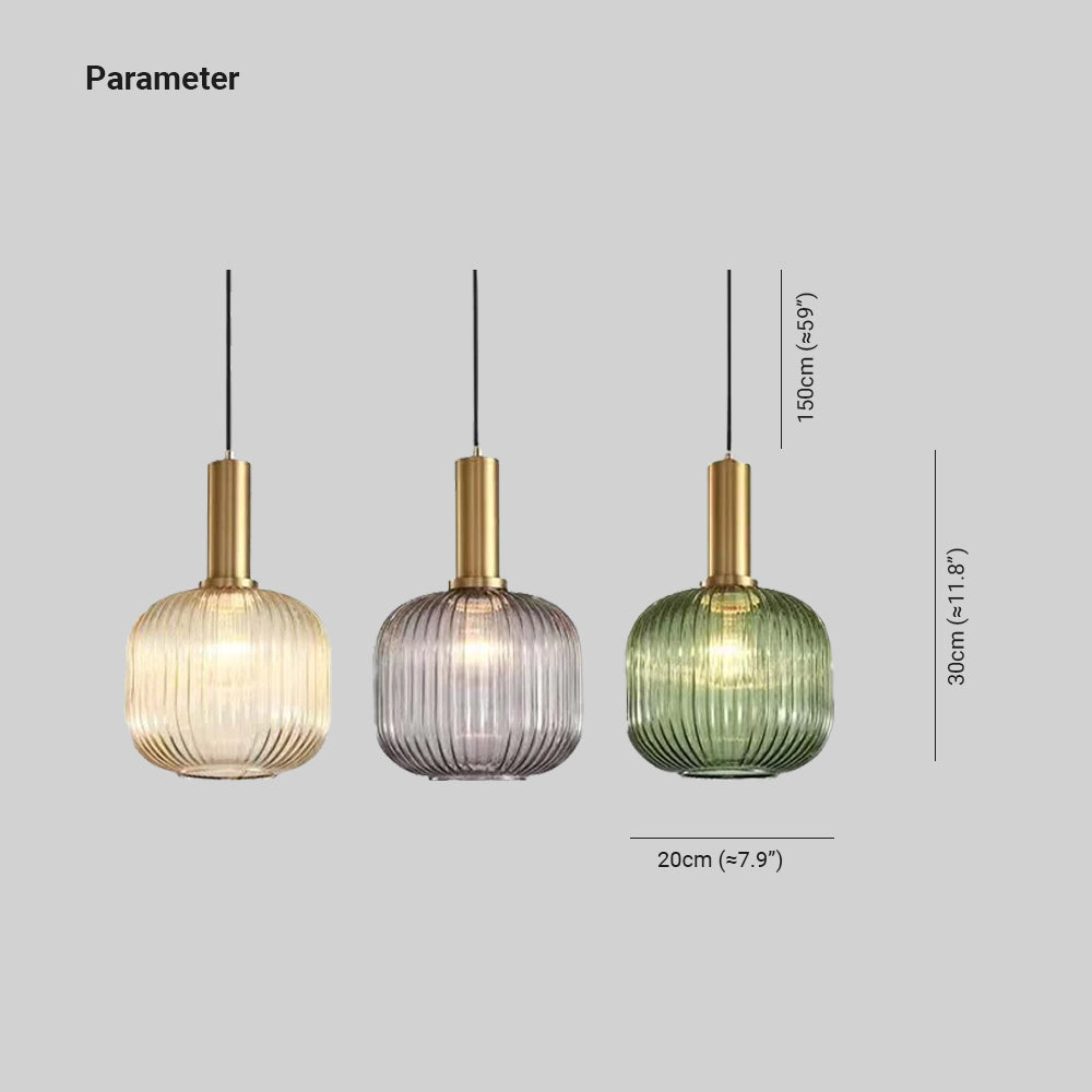 Barolir Pendant Light Crystal, Moru Glass, Cognac/Green/Grey, Kitchen Island