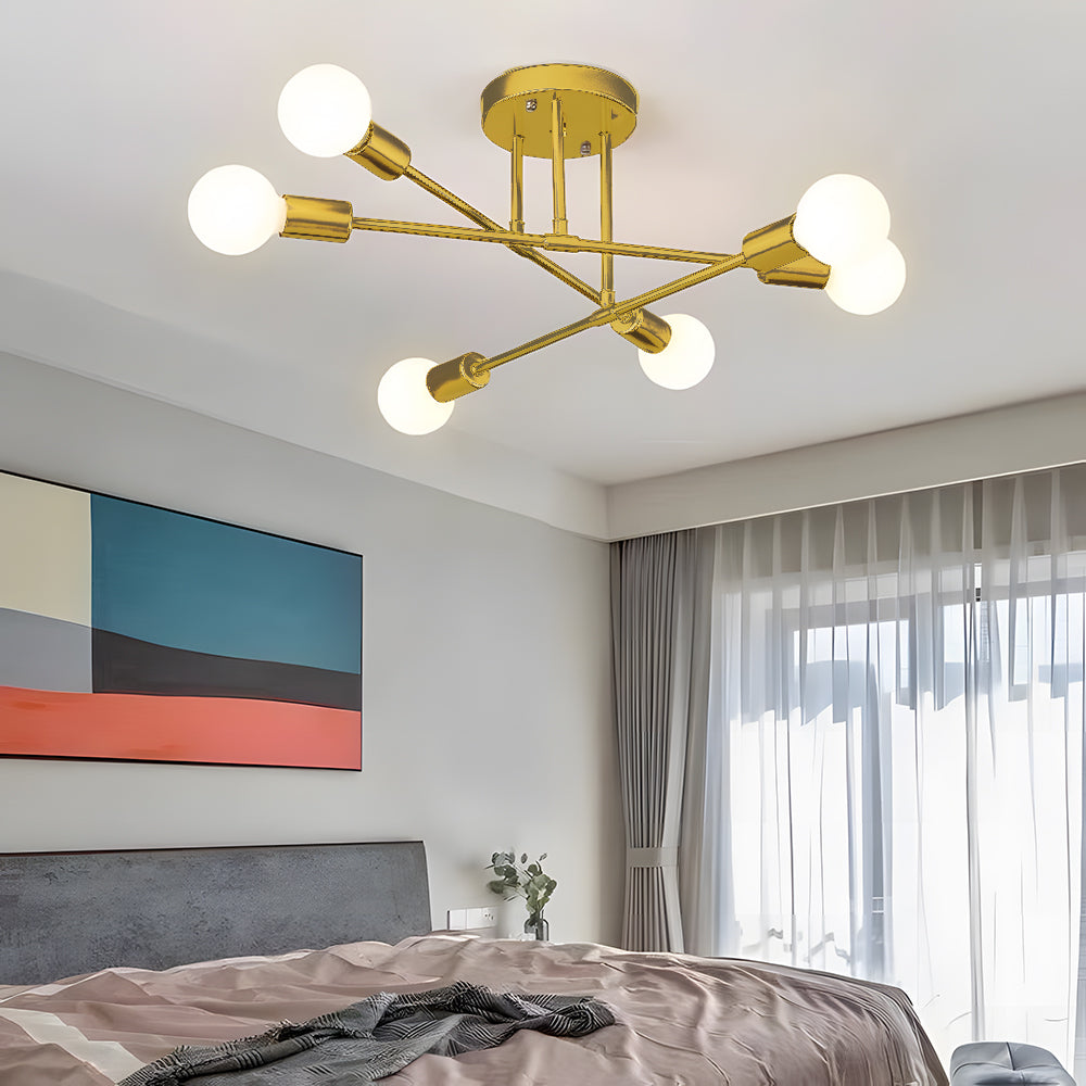 Lunil Modern Flush Mount Ceiling Light, Gold & Black-Neutral Decor