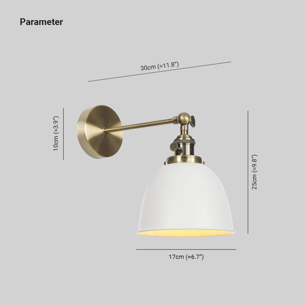Wisutad Hanging Wall Lamp Retro/Vintage, Metal/LED, Black/White/Gray, Bedroom