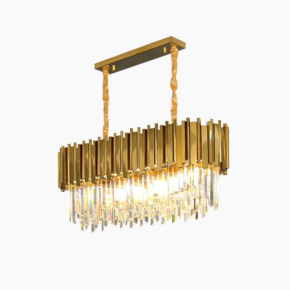 Bisates Nordic Postmodern Luxury Gold Crystal Chandelier for Dining Room & Living Room