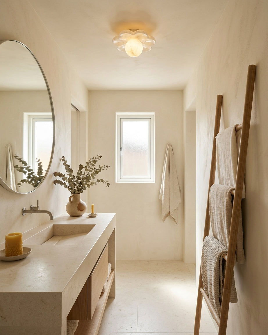 Nivereon La Fleur Alabaster Flush Mount