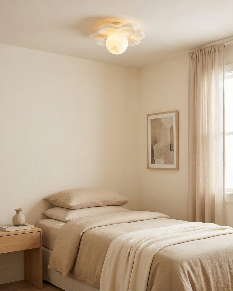 Nivereon La Fleur Alabaster Flush Mount