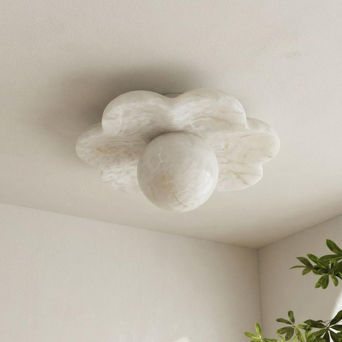 Nivereon La Fleur Alabaster Flush Mount