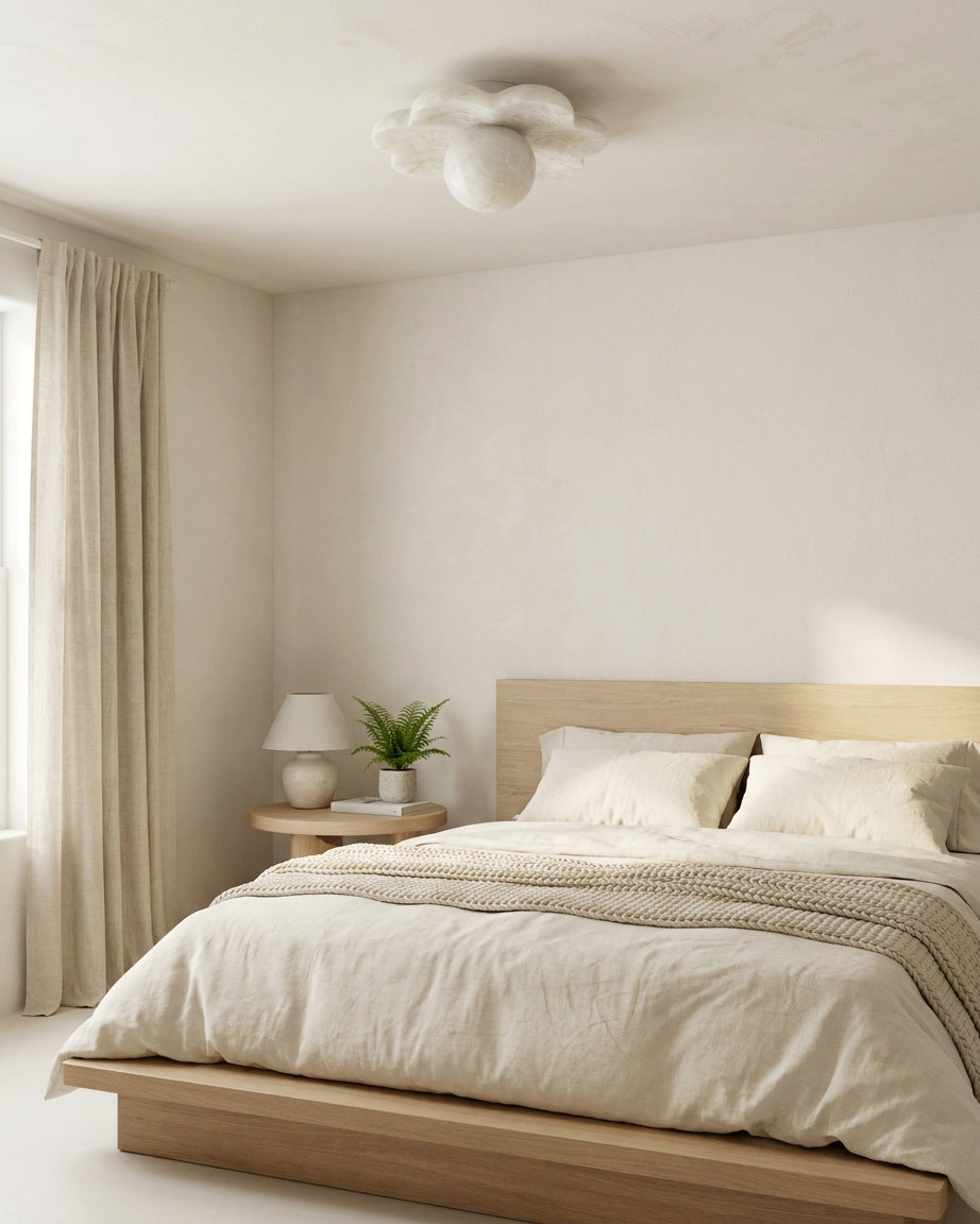 Nivereon La Fleur Alabaster Flush Mount