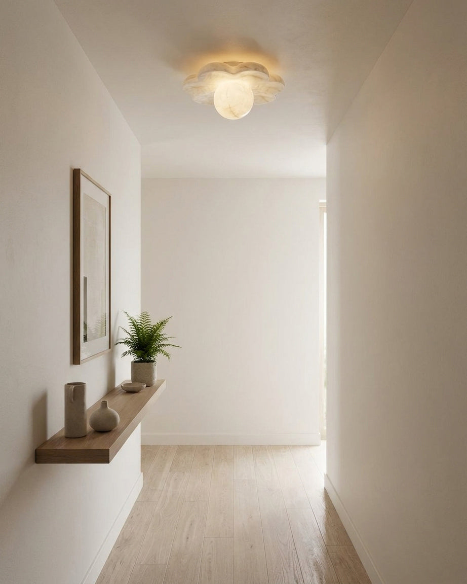 Nivereon La Fleur Alabaster Flush Mount
