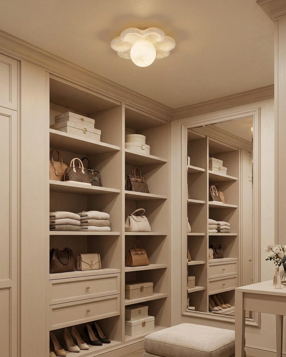 Nivereon La Fleur Alabaster Flush Mount