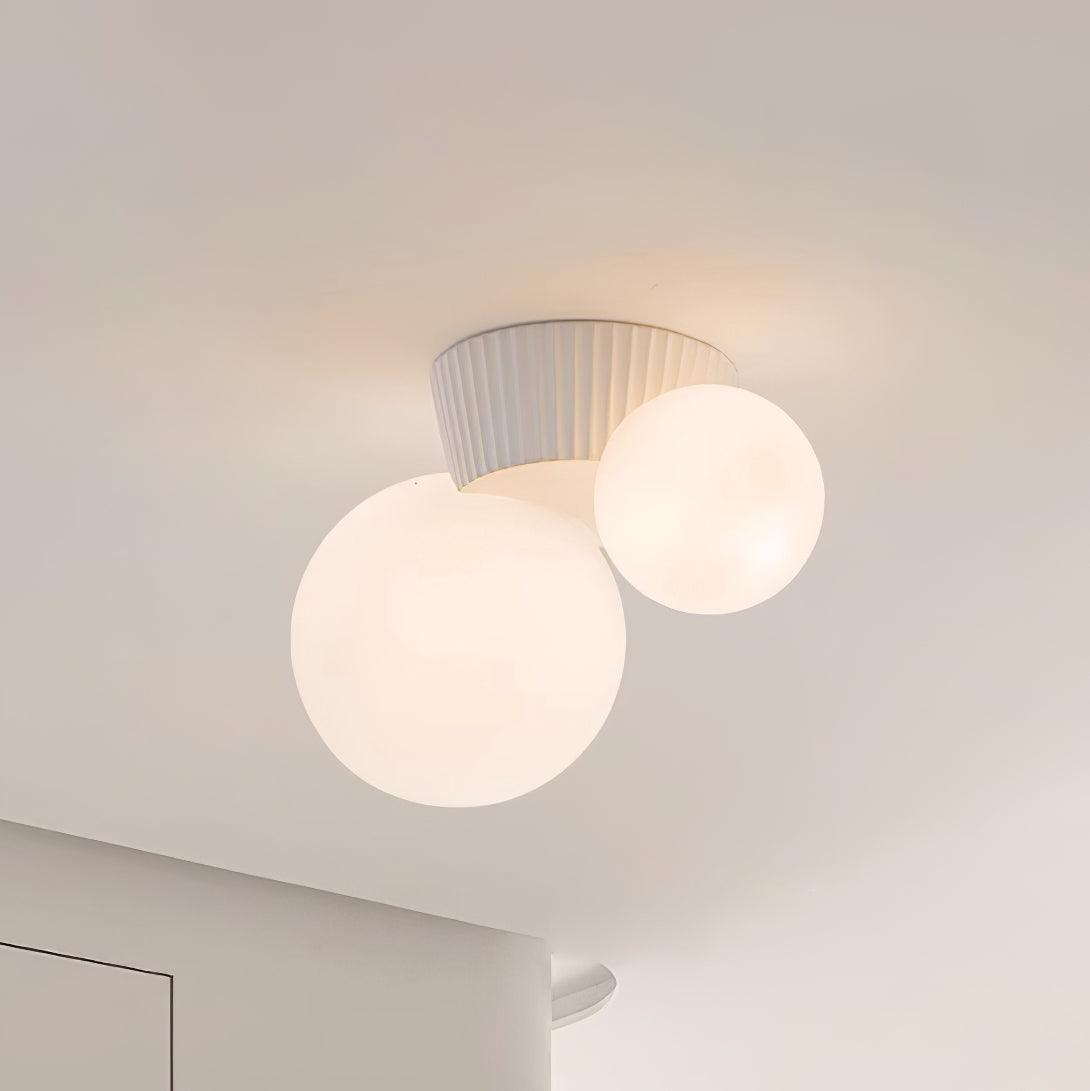 Tovae Ceiling Light  Playful Asymmetry with Dual Frosted Glass Globes