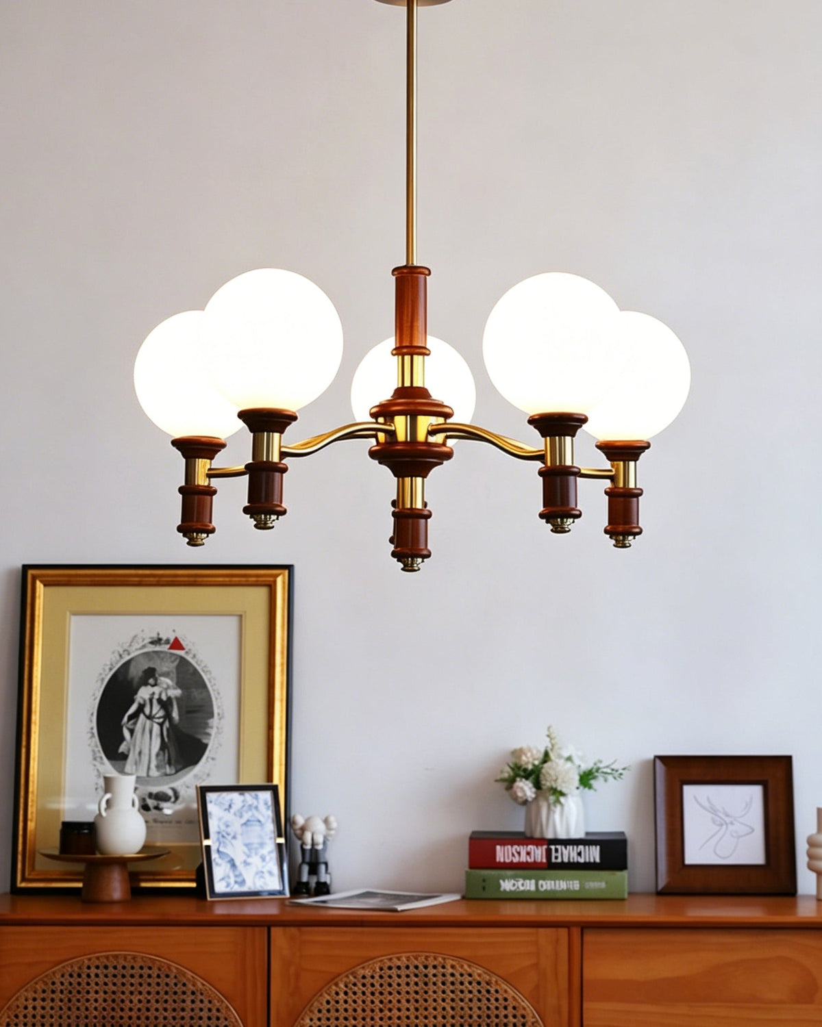 Laurelhurst Walnut Globe Chandelier