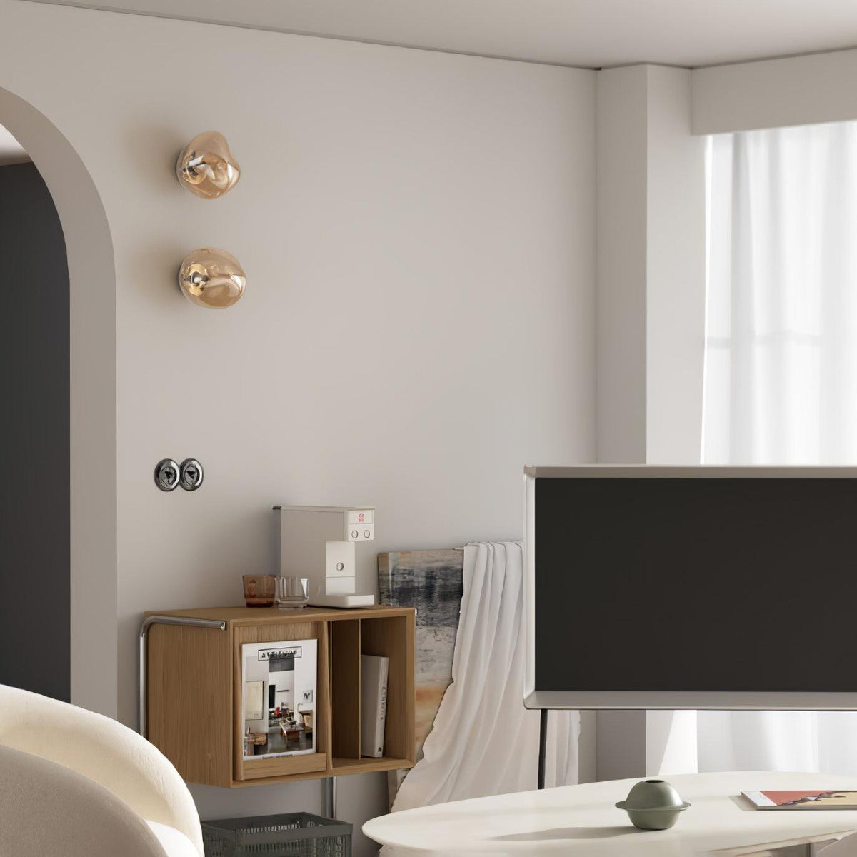 Leni Amber Glass Wall Lamp