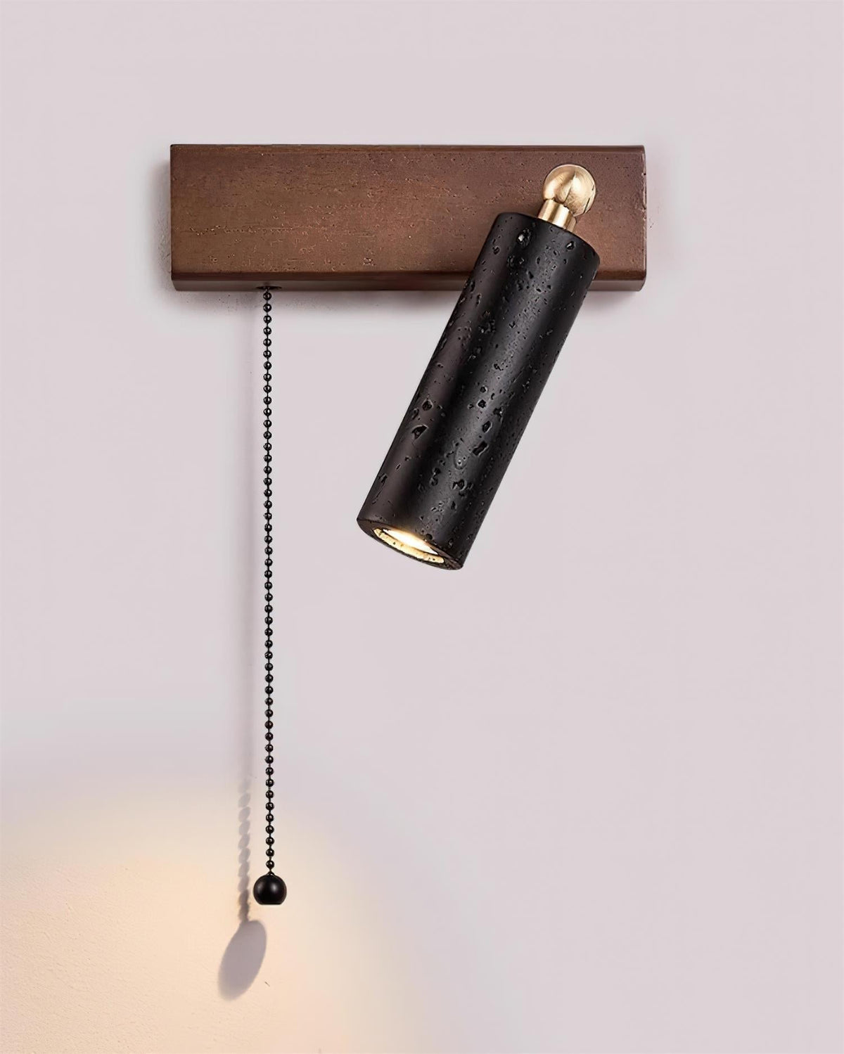 Dravyn Wall Lamp Black Travertine Spotlight