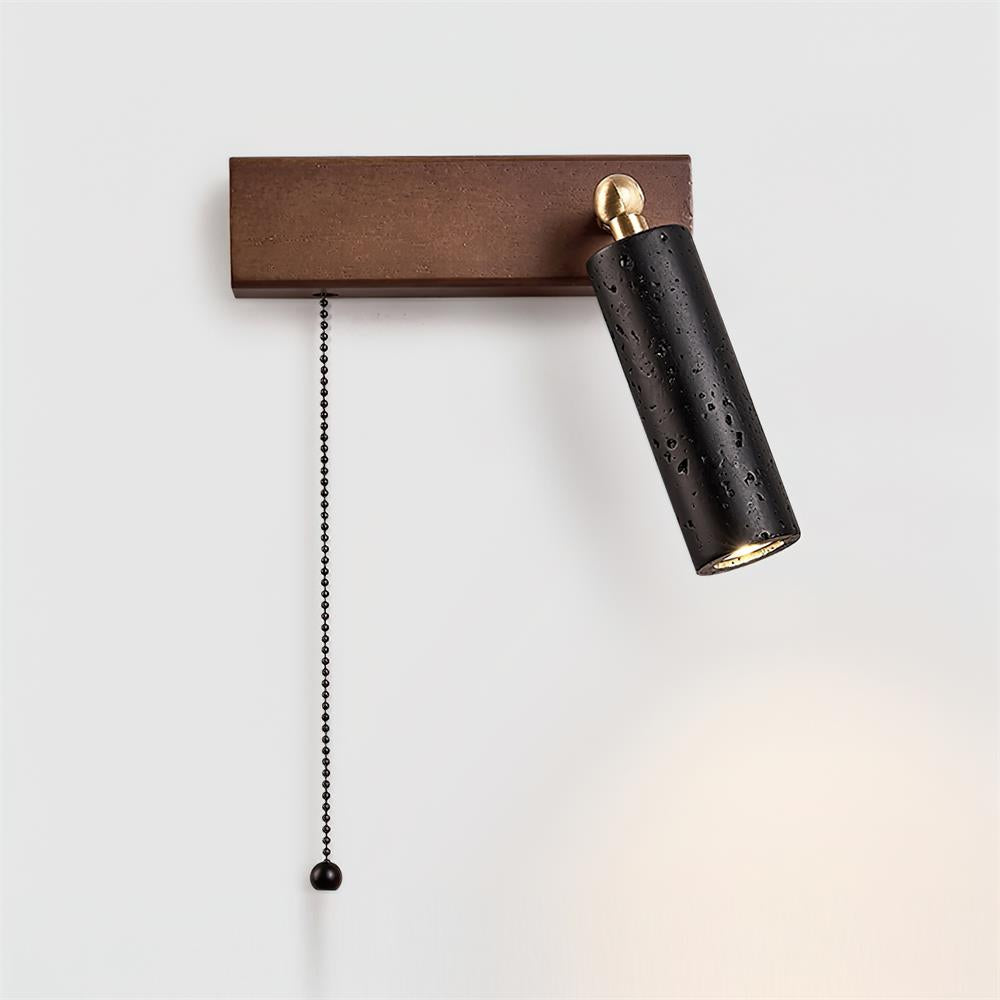 Dravyn Wall Lamp Black Travertine Spotlight