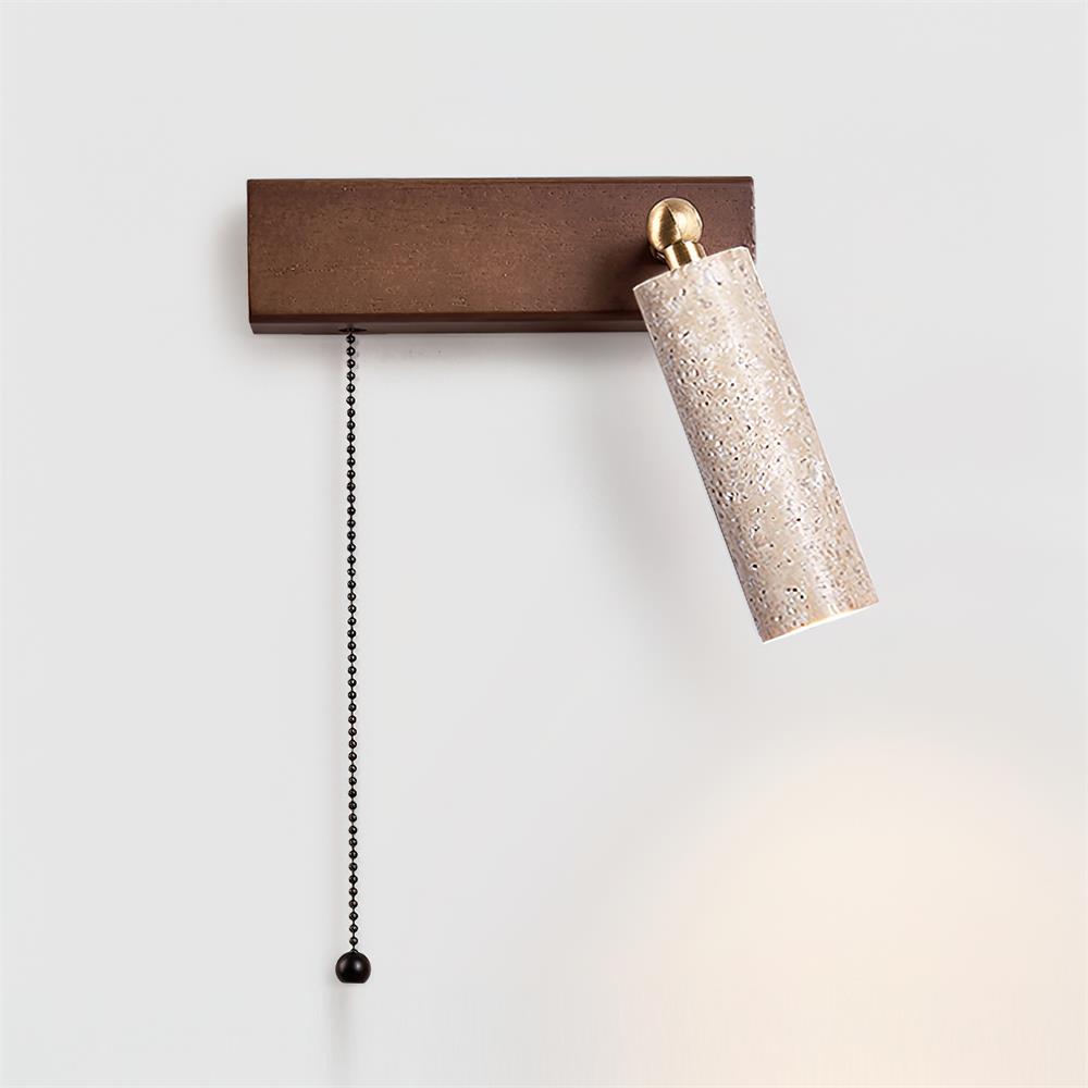 Dravyn Wall Lamp Black Travertine Spotlight