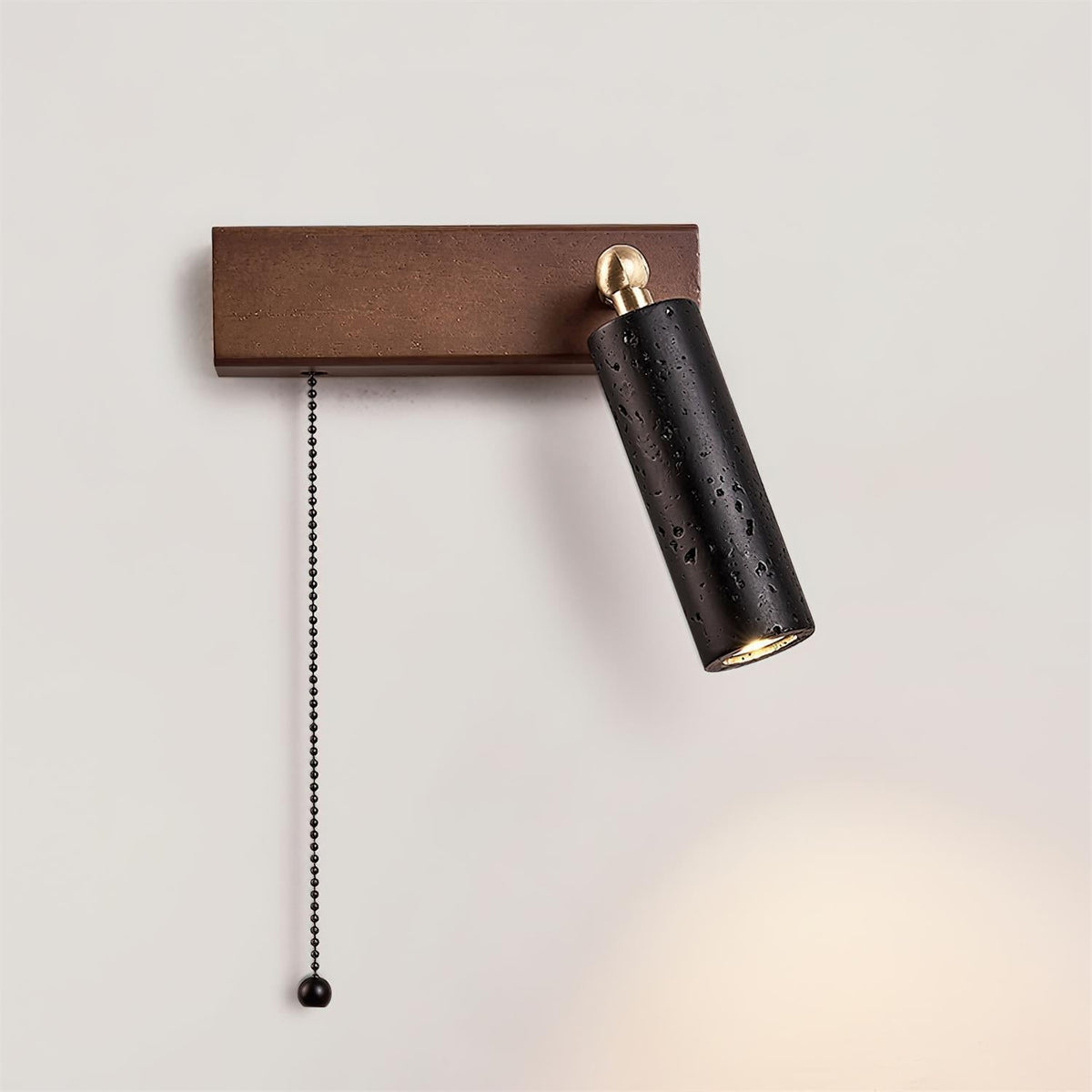 Dravyn Wall Lamp Black Travertine Spotlight