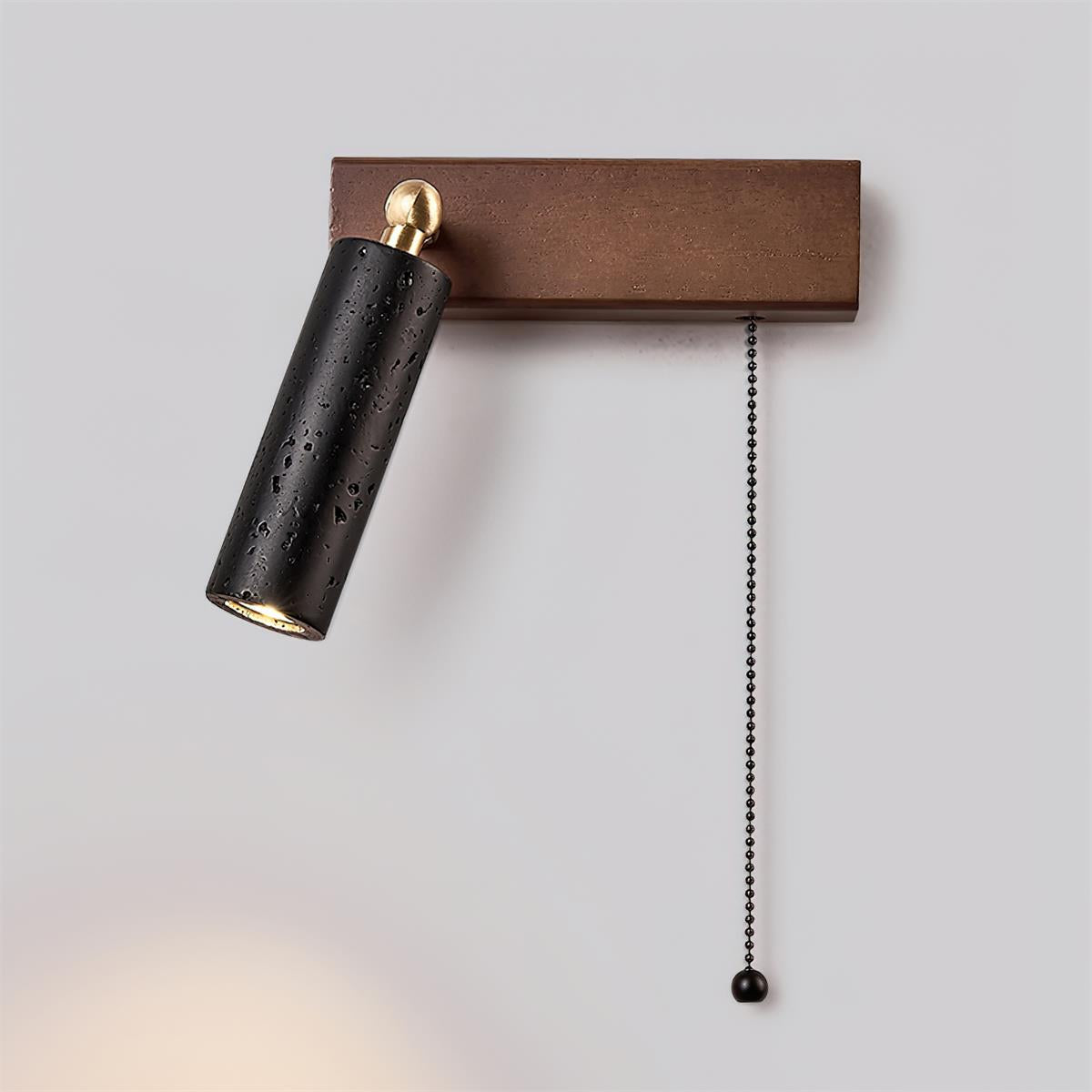 Dravyn Wall Lamp Black Travertine Spotlight
