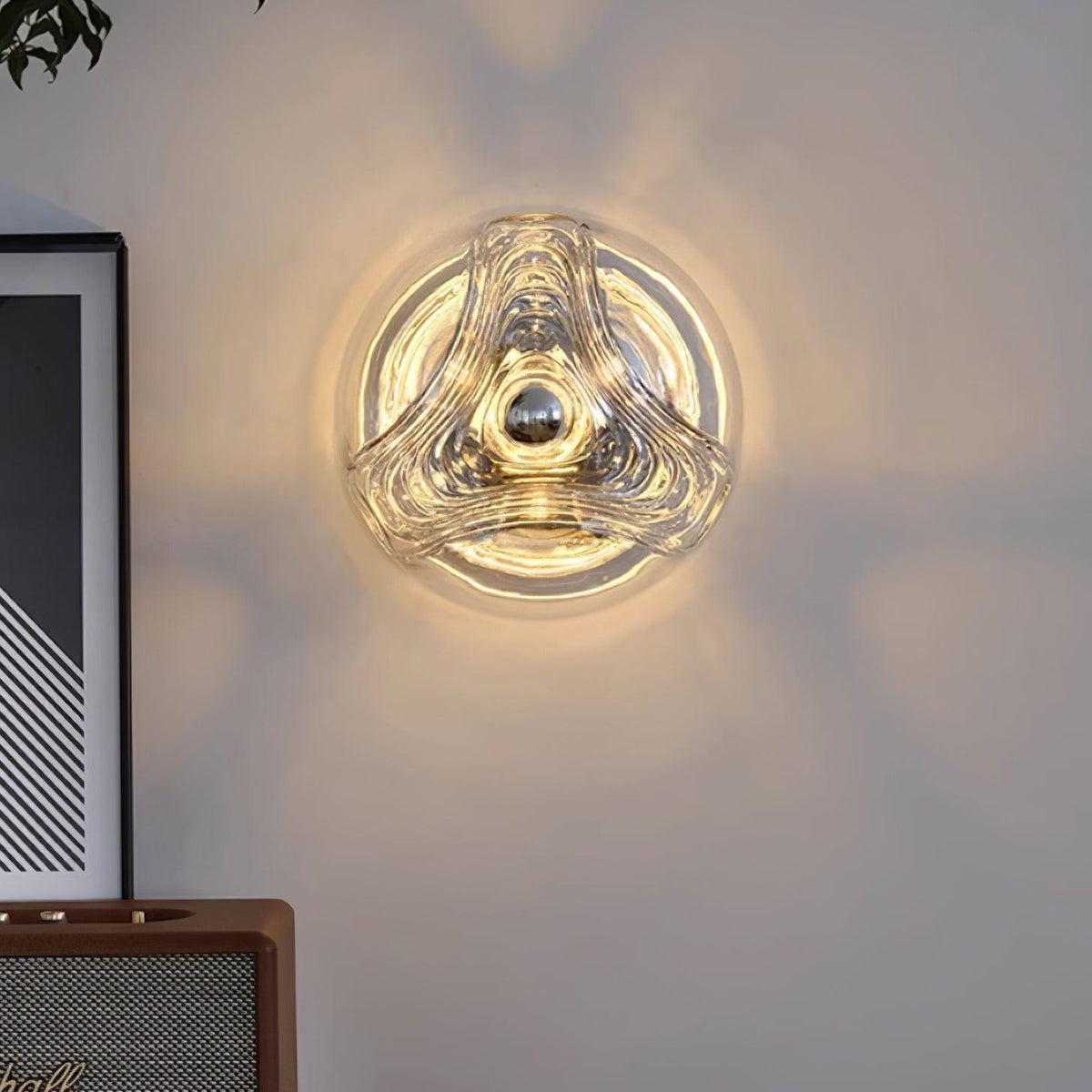 Wall Lamp Swirl Texture Clear Amber Smoke Gray Modern Accent