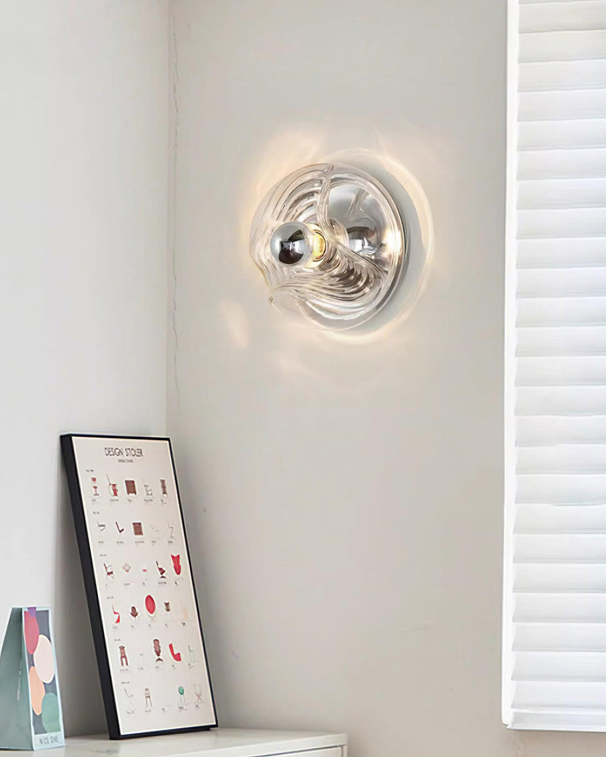 Wall Lamp Swirl Texture Clear Amber Smoke Gray Modern Accent