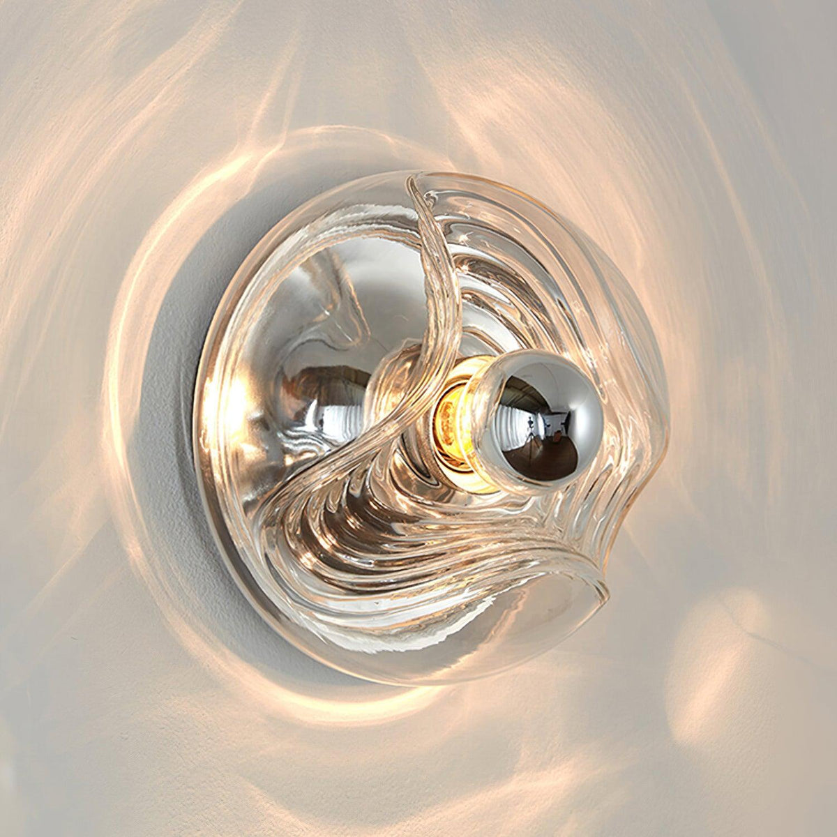 Wall Lamp Swirl Texture Clear Amber Smoke Gray Modern Accent