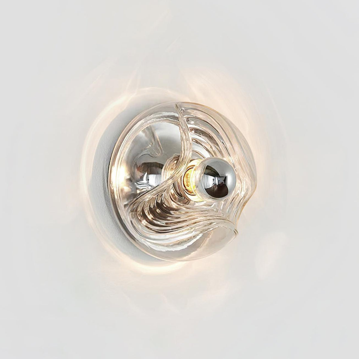 Wall Lamp Swirl Texture Clear Amber Smoke Gray Modern Accent