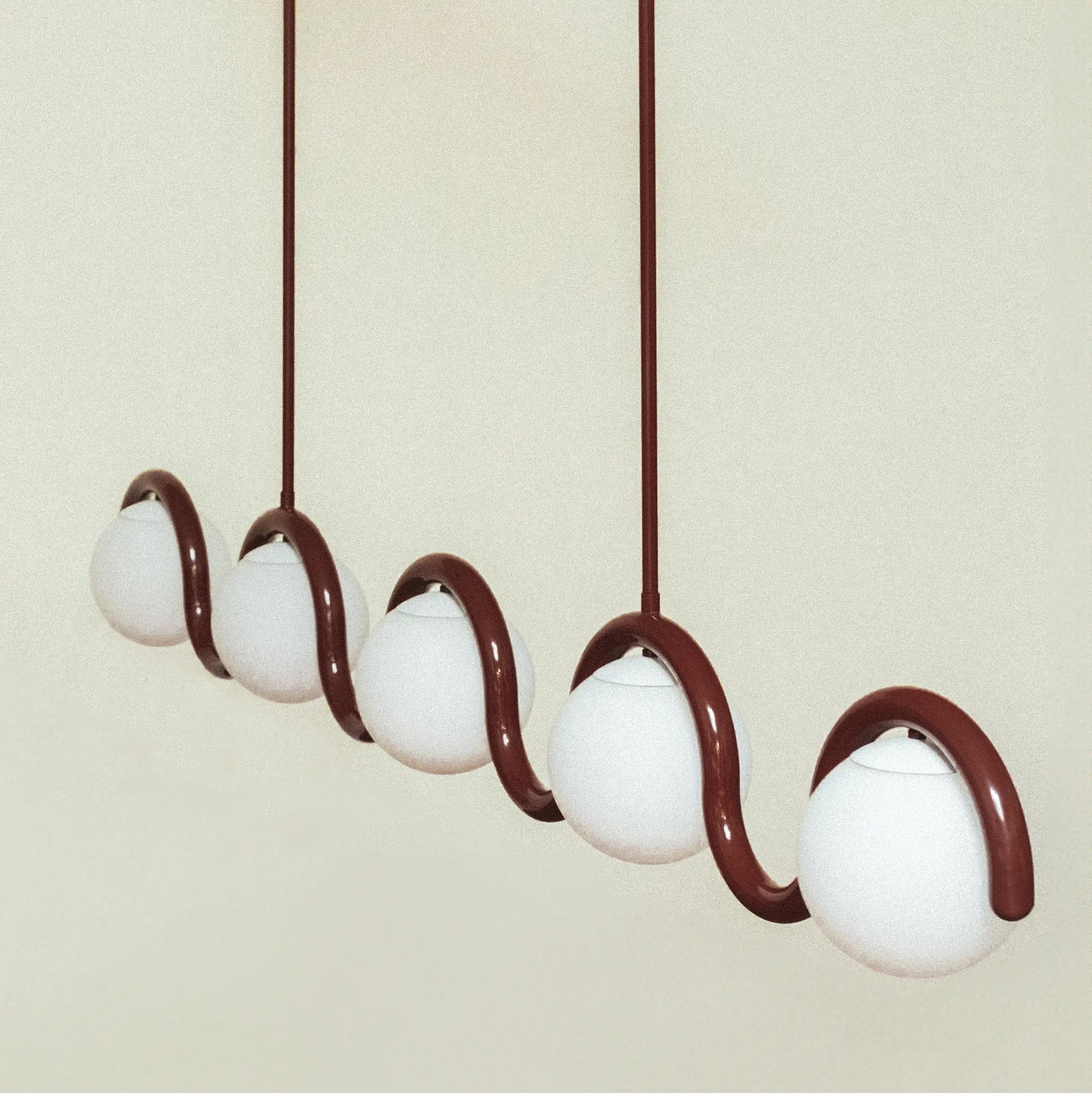 Uveta Linear Chandelier Red&Silver