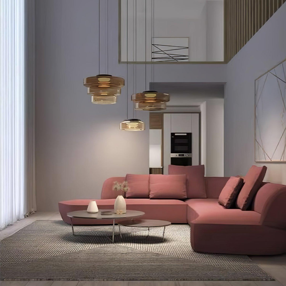 Lioralaine Pendant Lamp Glass Circles Multi-Level