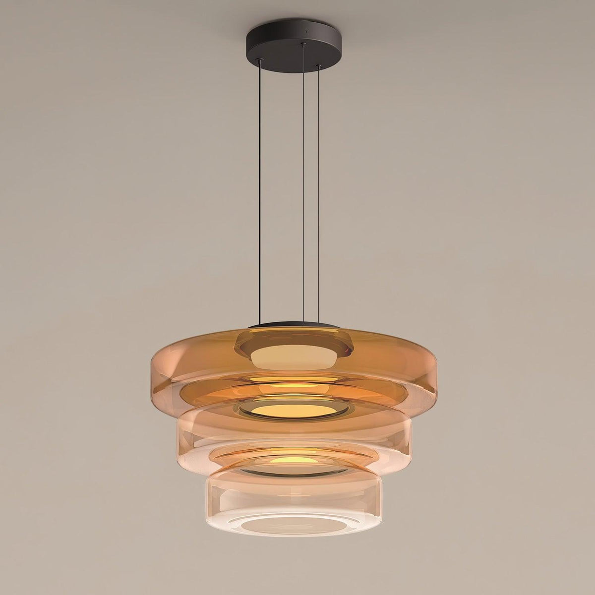 Lioralaine Pendant Lamp Glass Circles Multi-Level