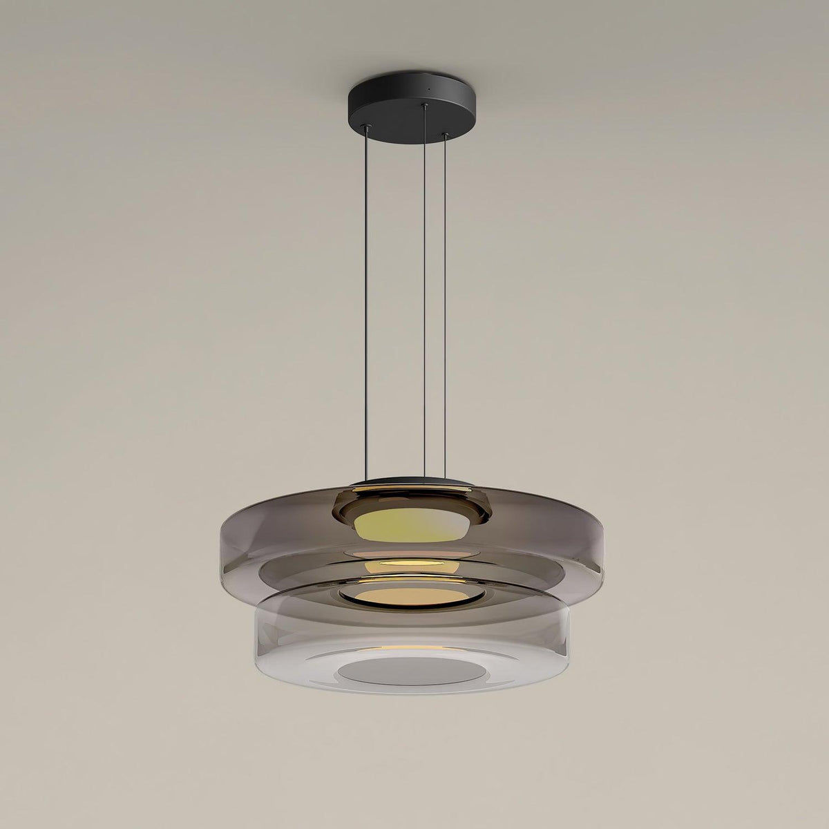 Lioralaine Pendant Lamp Glass Circles Multi-Level