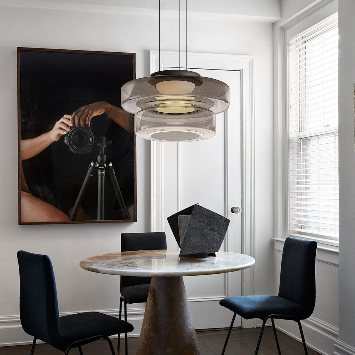 Lioralaine Pendant Lamp Glass Circles Multi-Level