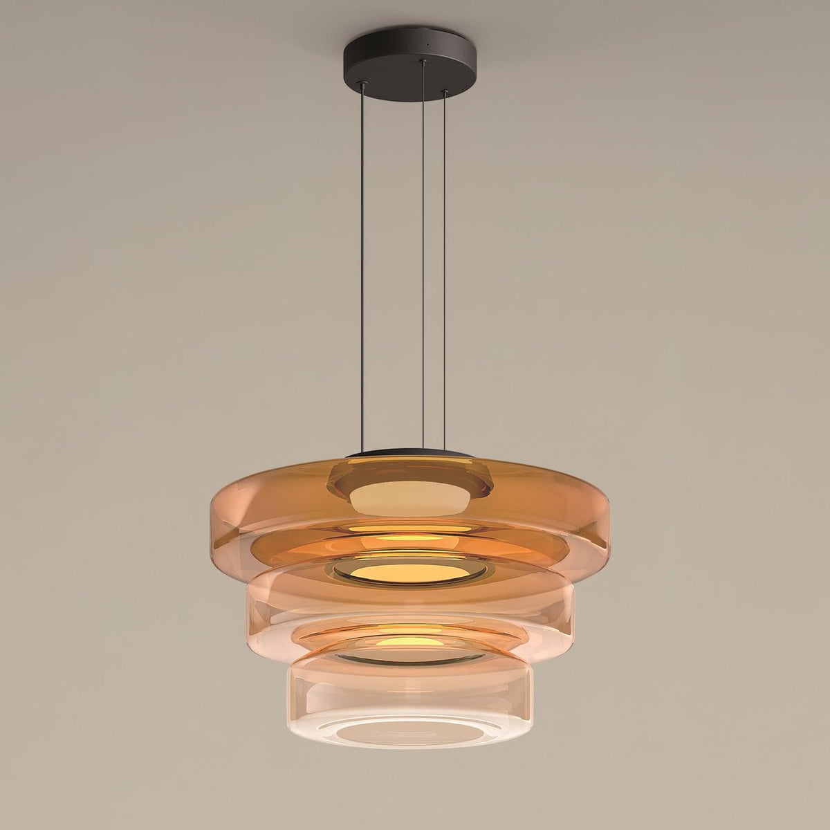 Lioralaine Pendant Lamp Glass Circles Multi-Level