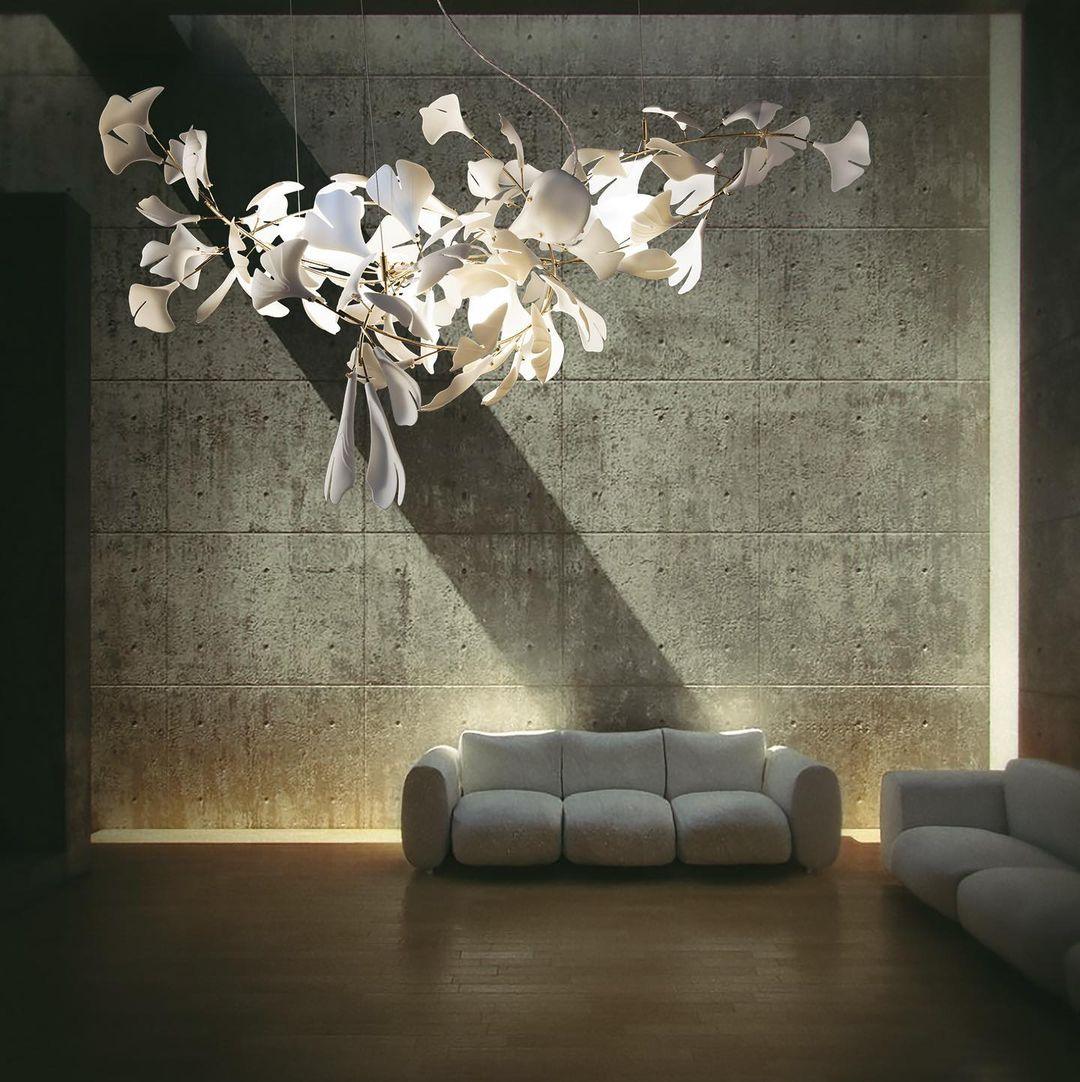 Ayla Chandelier Gingko Petal Ceramic