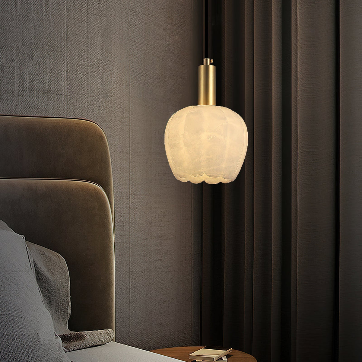 Topisor Pendant Light Flower-shaped Alabaster