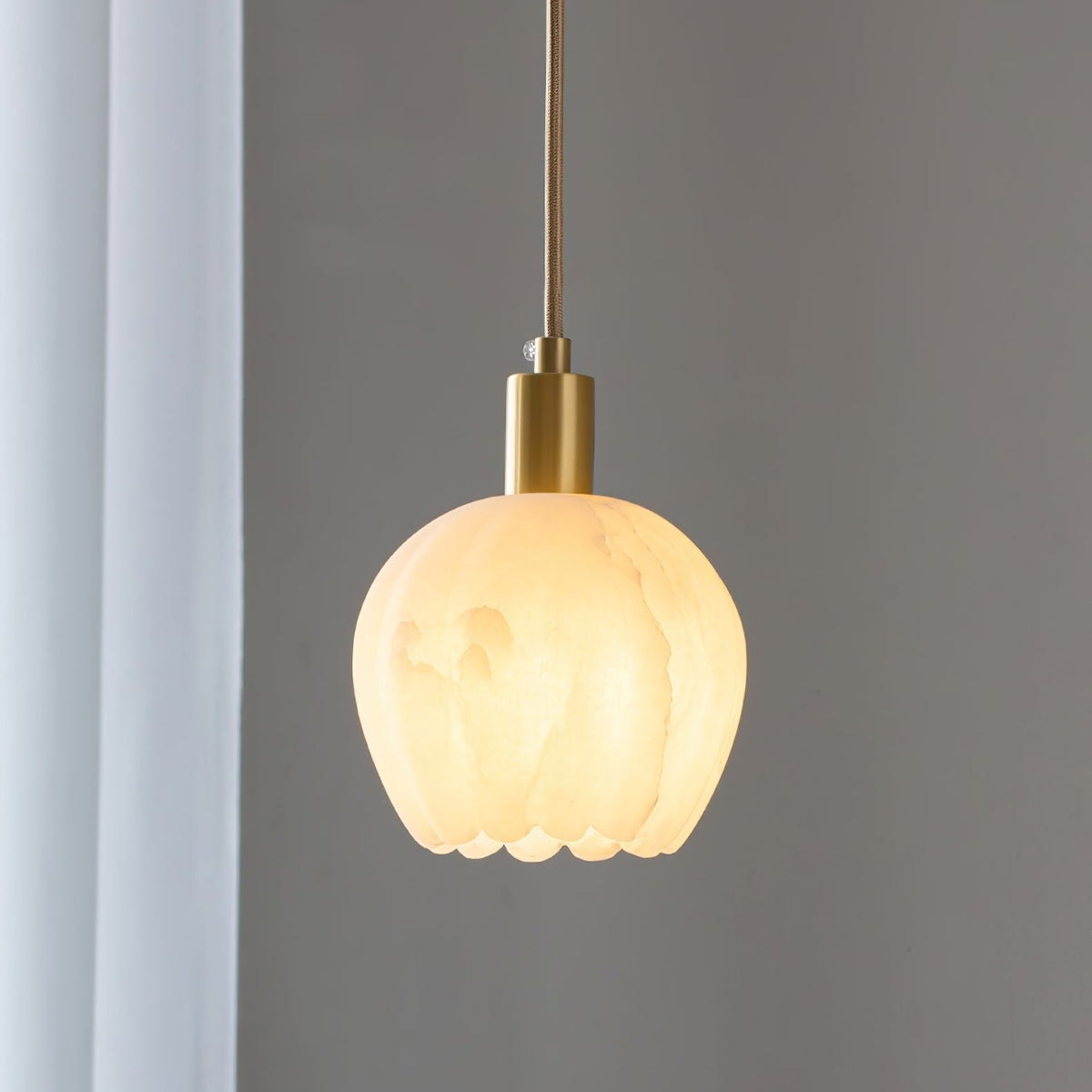Topisor Pendant Light Flower-shaped Alabaster