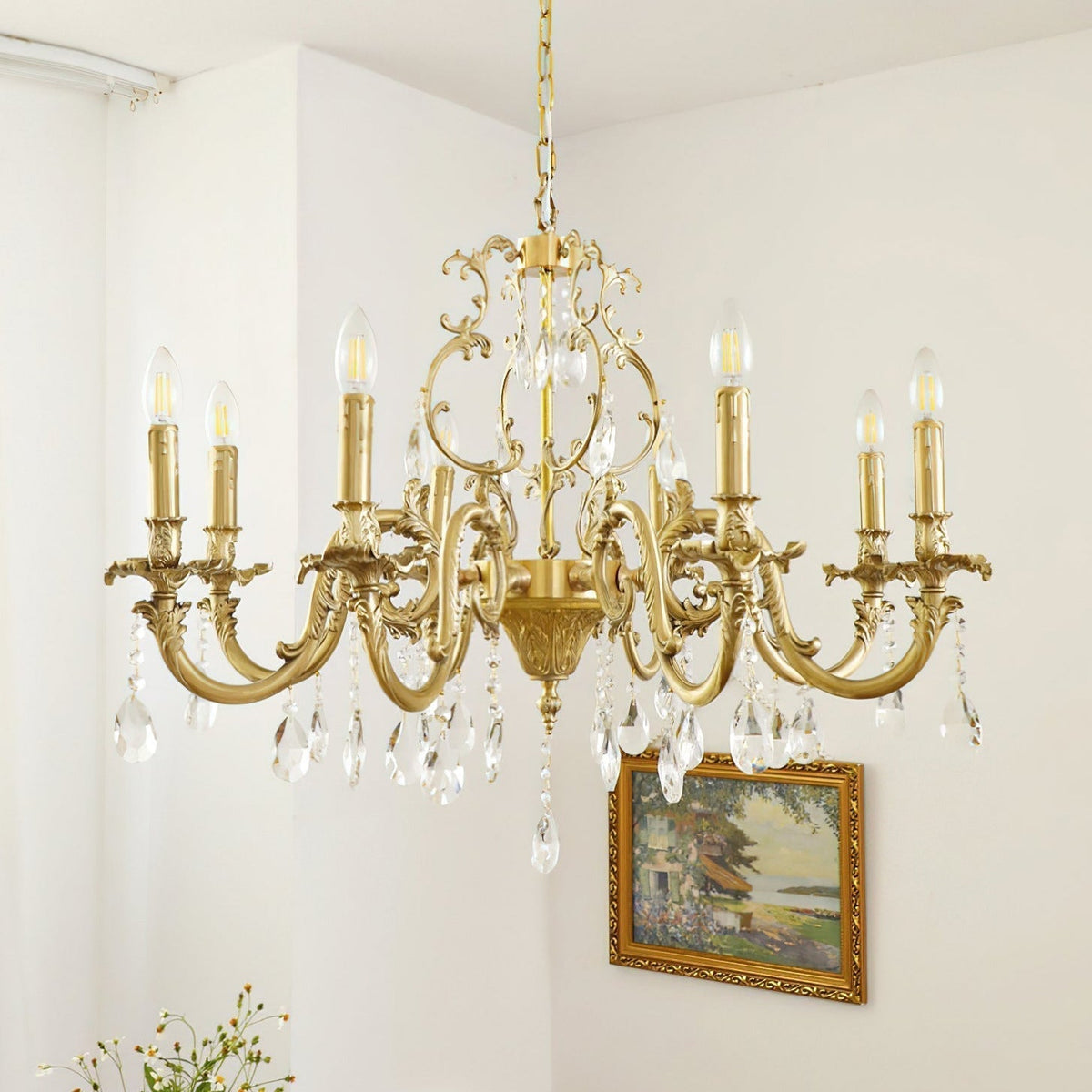 Foluves Chandeliers Luxurious Crystal